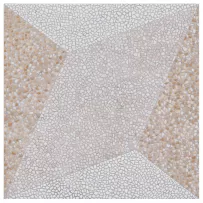 Piso Cerâmico Externo Borda Arredondada - Mosaico Bege Geometric