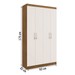 Armário Multiuso Dueto 4 Portas 8 Prateleiras Off White/Nogueira - Doripel