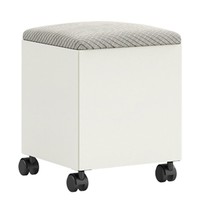 Puff Baú 100% Mdf Ca31 Off White/Geométrico - Dalla Costa