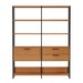 Estante para Livros 1 Porta 2 Gavetas 100% Mdf E92 Freijó/Preto Fosco - Dalla Costa