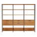 Estante para Livros 2 Portas 2 Gavetas 100% Mdf E93 Freijó/Preto Fosco - Dalla Costa