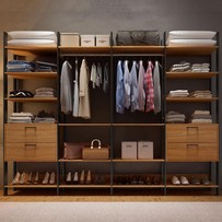 Closet 4 Gavetas 16 Prateleiras 100% Mdf Tw406 Freijó/Preto Fosco - Dalla Costa Teste