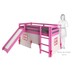 Cama Infantil Kids com Escorregador e Cabaninha em Madeira Maciça 3009 Rosa - Arbol Movelaria