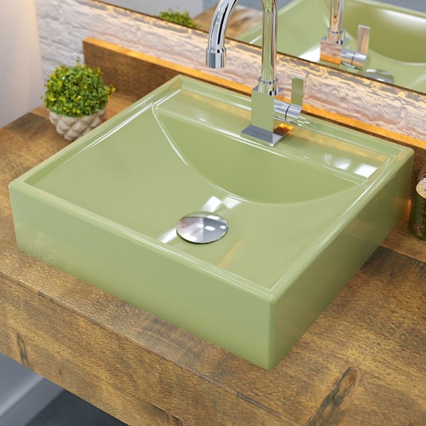 Cuba para Banheiro Quadrada Verde Acqua Q39 - Compace