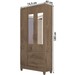 Guarda-Roupa Solteiro Real 3 Portas 2 Gavetas com Espelho Mocaccino Rústico - Atualle Móveis
