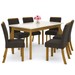 Mesa de Jantar 4 Lugares Maristela Nature/Off White/Marrom - Bci Móveis