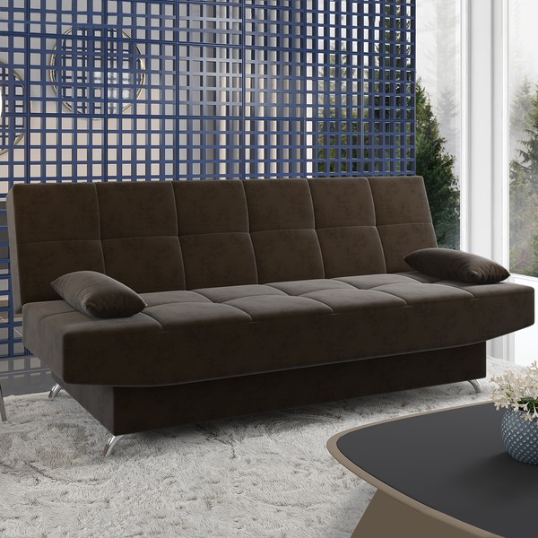 Sofá Cama Loft Reclinável Fume - Viero Móveis