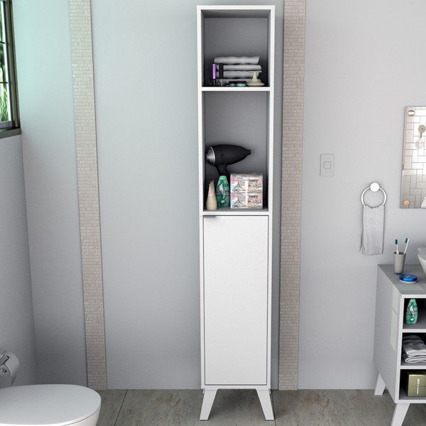 Armário Multiuso 1 Porta 3 Prateleiras Branco - Appunto