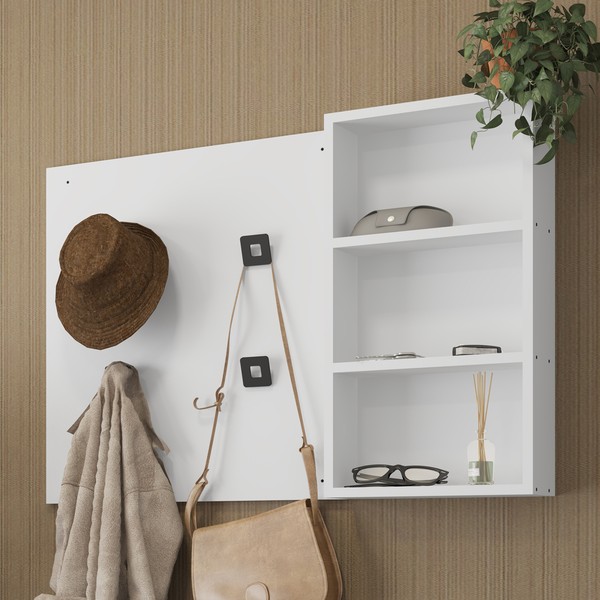 Cabideiro 2 Prateleiras Branco Tx - Móveis Bentec