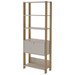 Estante para Livros Match 1 Porta 3 Prateleiras Off White/Carvalho - Artely