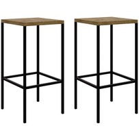 Banqueta Alta Steel Quadra Conjunto 2 Peças Vermont/Preto - Artesano