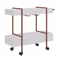 Bar com Rodas Branco/Cobre 27813 - Artesano