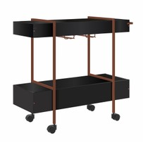 Bar com Rodas Preto/Cobre 27813 - Artesano