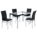 Mesa de Jantar 4 Lugares Tokio com Vidro Cromado/Preto - Art Panta