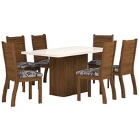 Mesa de Jantar 6 Lugares Vilagio Seda/Blonde/Cobre - Viero Móveis