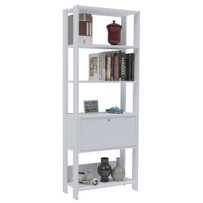 Estante para Livros Match 1 Porta 3 Prateleira Branco - Artely