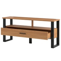 Rack para TV Até 55 Polegadas 1 Gaveta 100% Mdf Freijó/Preto Fosco F41 - Pradel