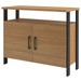 Armário para Escritório Industrial 2 Portas 100% Mdf Freijó/Preto Fosco F32 - Pradel