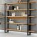 Estante para Livros Industrial 5 Prateleiras 100% Mdf Freijó/Preto Fosco F18 - Pradel