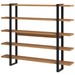 Estante para Livros Industrial 5 Prateleiras 100% Mdf Freijó/Preto Fosco F18 - Pradel