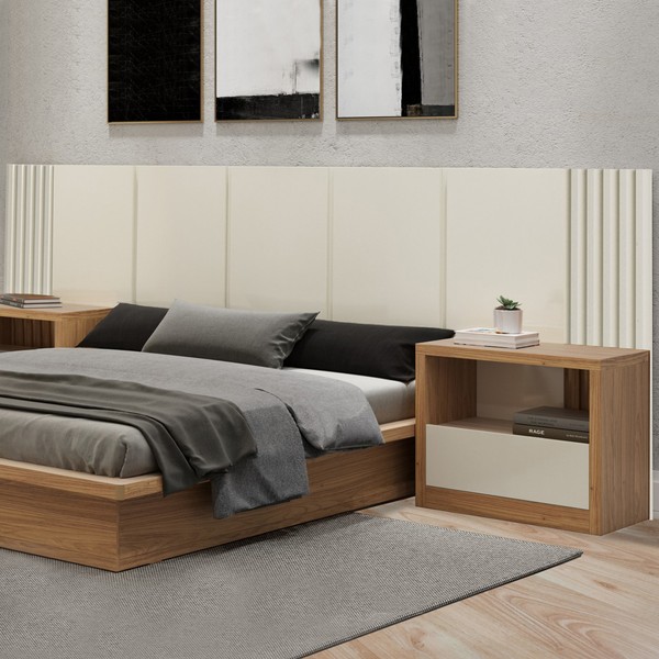 Cabeceira Casal 100% Mdf Off White Tw185 - Dalla Costa