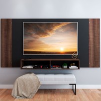 Painel para TV Até 55 Polegadas Orlando 2 Nichos Castanho/Preto - Panorama Móveis