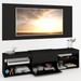 Rack com Painel para TV Até 60 Polegadas Roma 1 Porta 2 Prateleiras Preto - Panorama Móveis