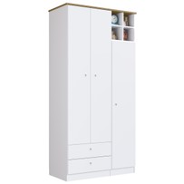 Guarda-Roupa Infantil House 3 Portas 2 Gavetas Branco - Art In Móveis