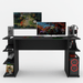 Mesa para Computador Gamer Tech para 2 Monitores 3 Prateleiras Preto - Panorama Móveis