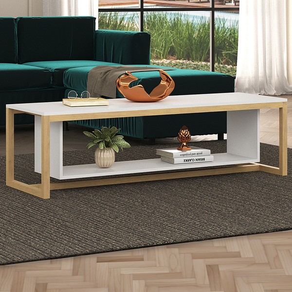 Mesa de Centro Hover Wood Branco 700015 - Manfroi