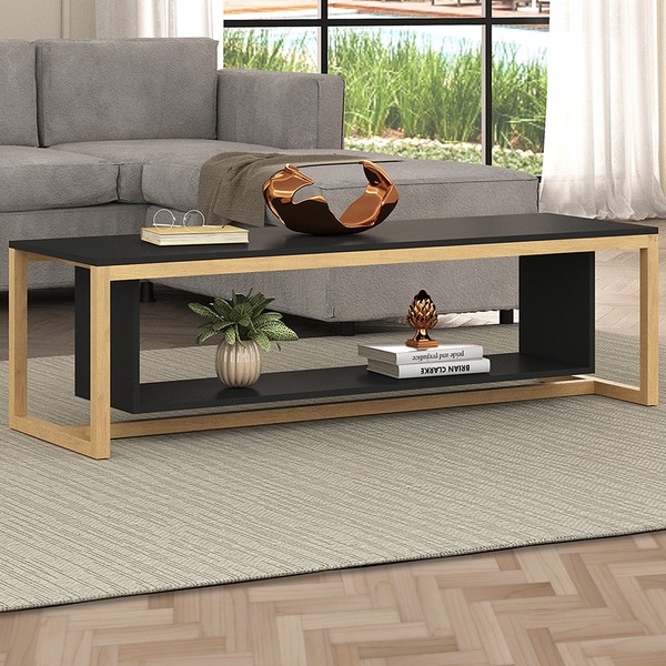 Mesa de Centro Hover Wood Preto 700015 - Manfroi