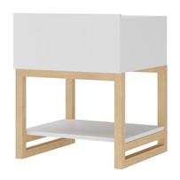 Mesa de Canto Hover Wood 1 Prateleira Branco 700017 - Manfroi