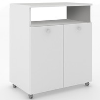 Armário Multiuso 2 Portas com Rodízios Branco 600058 - Manfroi