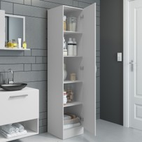 Armário Multiuso 1 Porta 4 Prateleiras Branco 802 - Soluzione