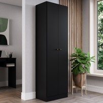 Armário Multiuso Xangai 2 Portas Preto Fosco - Genialflex