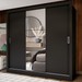Guarda-Roupa Casal Flórida 3 Portas de Correr com Espelho 3 Gavetas Preto Fosco - Panorama Móveis