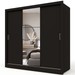 Guarda-Roupa Casal Flórida 3 Portas de Correr com Espelho 3 Gavetas Preto Fosco - Panorama Móveis