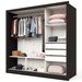 Guarda-Roupa Casal Flórida 3 Portas de Correr com Espelho 3 Gavetas Preto Fosco - Panorama Móveis
