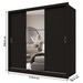 Guarda-Roupa Casal Flórida 3 Portas de Correr com Espelho 3 Gavetas Preto Fosco - Panorama Móveis