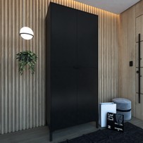Armário Multiuso Soho 4 Portas Preto - Falkk