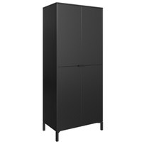 Armário Multiuso Soho 4 Portas Preto - Falkk