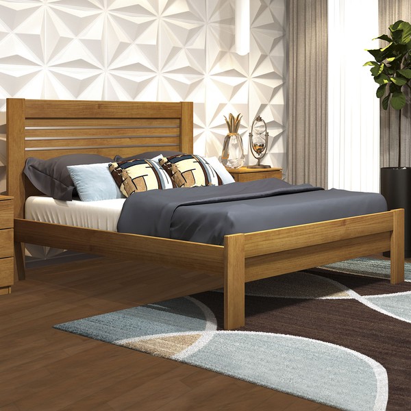 Cama de Casal Safira Cinamono - Tcil Móveis