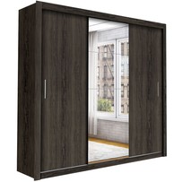 Guarda-Roupa Casal 3 Portas de Correr com Espelho 4 Gavetas Isabela Luxo Malbec - Carioca Móveis