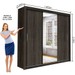 Guarda-Roupa Casal 3 Portas de Correr com Espelho 4 Gavetas Isabela Luxo Malbec - Carioca Móveis