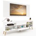 Rack com Painel para TV Até 60 Polegadas Milão 1 Porta 2 Prateleiras Branco - Panorama Móveis