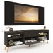 Rack com Painel para TV Até 60 Polegadas Milão 1 Porta 2 Prateleiras Preto - Panorama Móveis