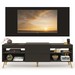 Rack com Painel para TV Até 60 Polegadas Milão 1 Porta 2 Prateleiras Preto - Panorama Móveis