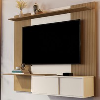 Painel para TV Até 65 Polegadas Luxo 2 Portas 2 Prateleiras Elmo/Pérola 5059 - Jb Bechara