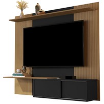 Painel para TV Até 65 Polegadas Luxo 2 Portas 2 Prateleiras Elmo/Preto 5059 - Jb Bechara