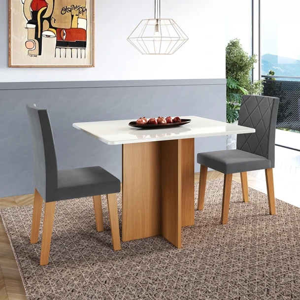 Mesa de Jantar 2 Lugares Cup Tecido Grafite